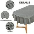 thumbnail image 5 of Faux Linen Oval Tablecloth Heavy Duty Wrinkle Resistant Fabric Table Cloths 60 x 102 Inch Charcoal Farmhouse Rustic Table Cover for Kitchen Dining Indoor Outdoor Tabletop Decoration, 5 of 6