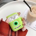 thumbnail image 4 of Funda de silicona con diseño de ojos grandes para AirPods, incluye gancho, color verde, estilo único y divertido., 4 of 7