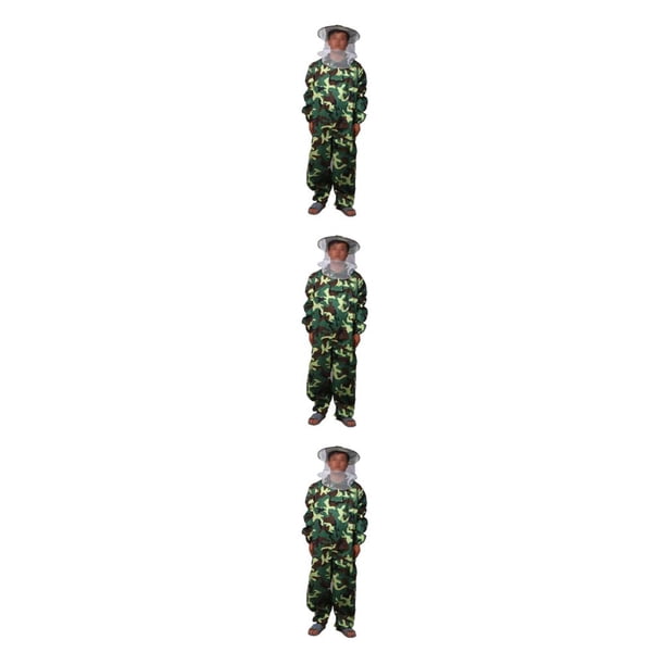 Yuarrent Traje de apicultura ligero y duradero con ajuste Universal chaqueta fácil de ventilar para apicultor camuflaje verde XXL Type1 NO1