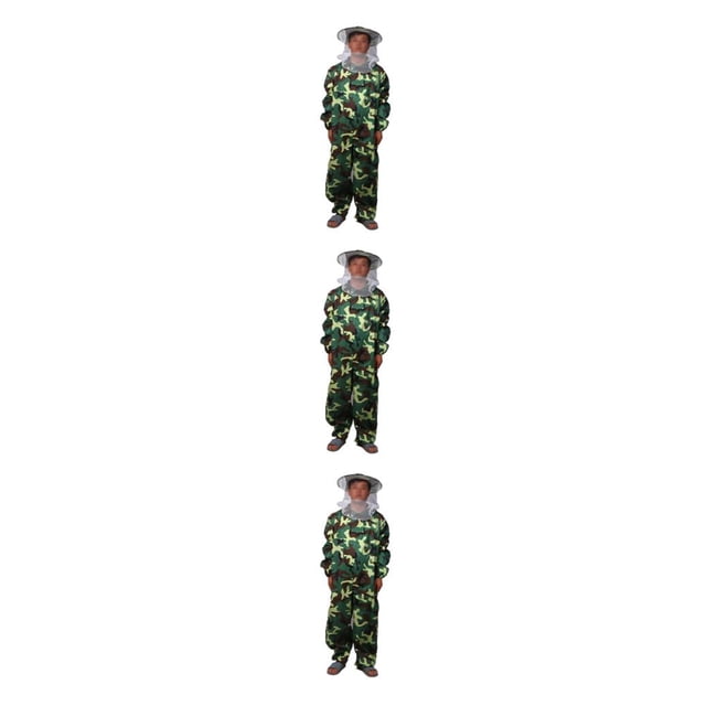 Guardoinrt Aired Beekeeping Suit Lightweight And Universal For Effective Protection Ventilated Jacket For Beekeeper Easy To green camo XXL 3Set
