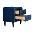 thumbnail image 4 of Poundex 2-Drawer Velvet Upholstered Nightstand in Navy Blue, 4 of 5