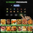 thumbnail image 3 of NutriChef 6 Liter Electric Air Fryer & Food Steamer Function - 12-1 Preset Cooking Functions, Fries, Chicken, & More - Transparent Window & Food Steaming option for Best Cooking Results - Black, 3 of 7