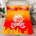 thumbnail image 2 of Erosebridal Calgary Soccer City Sheet Set Full, American Football Bedding Sets Full Size, Vintage Rugby Reversible Full Sheet Sets, Microfiber Room Decoration, 4pcs, 2 of 7
