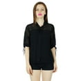 thumbnail image 1 of Bimba Haut Personnalisé en Georgette pour Femme Tenue Formelle Blouse à Manches Transparentes, 1 of 1
