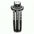 thumbnail image 4 of Luxe Jewelry Designs Women's Ion Plated Black Stainless Steel Wedding Ring with CZ Stones - Size 6, 4 of 4