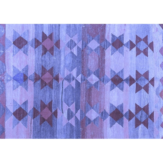 Ahgly Company Indoor Rectangle Southwestern Blue Country Area Rugs, 3' x 5'