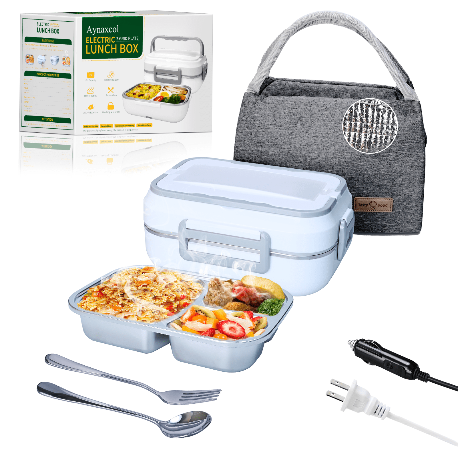 Lock&Lock Portable Lunch Box Container Set with Grid Cooling bag & Chopsticks 