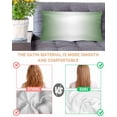 thumbnail image 3 of Green White Ombre Pillow Cases Cal King Size, Smooth Satin Pillowcase for Hair and Skin, Modern Gradient Abstract Art Decorative Cooling Bed Pillow Covers with Zipper, 20x40 Inches, 3 of 5