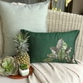 thumbnail image 2 of The HomeCentric Euro Pillow Sham, Decorative Pillow Covers Pack of 2, 12"x26" (30x65 cm) Green, Silk Rectangular Pillow Covers, Handmade Pillow Covers - All About Leaves, 2 of 10