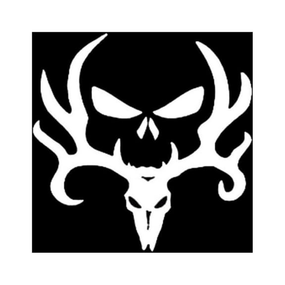 Bone Collector Skull Buck Punisher Inspired Decal Sticker | 6-Inches By 6-Inches | White Vinyl