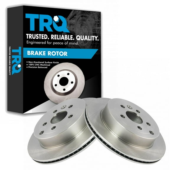 TRQ Rear Brake Rotors Set Vented Fits Select 2008-2014 Land Rover LR2