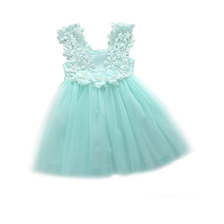 

New Arrivals Baby Girls Party Lace Tulle Flower Gown Fancy Dridesmaid Dress Sundress Hot Sales