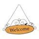 thumbnail image 5 of Letrero de bienvenida para puerta de entrada con cadena colgante, placa de madera decorativa Marco negro, 5 of 9