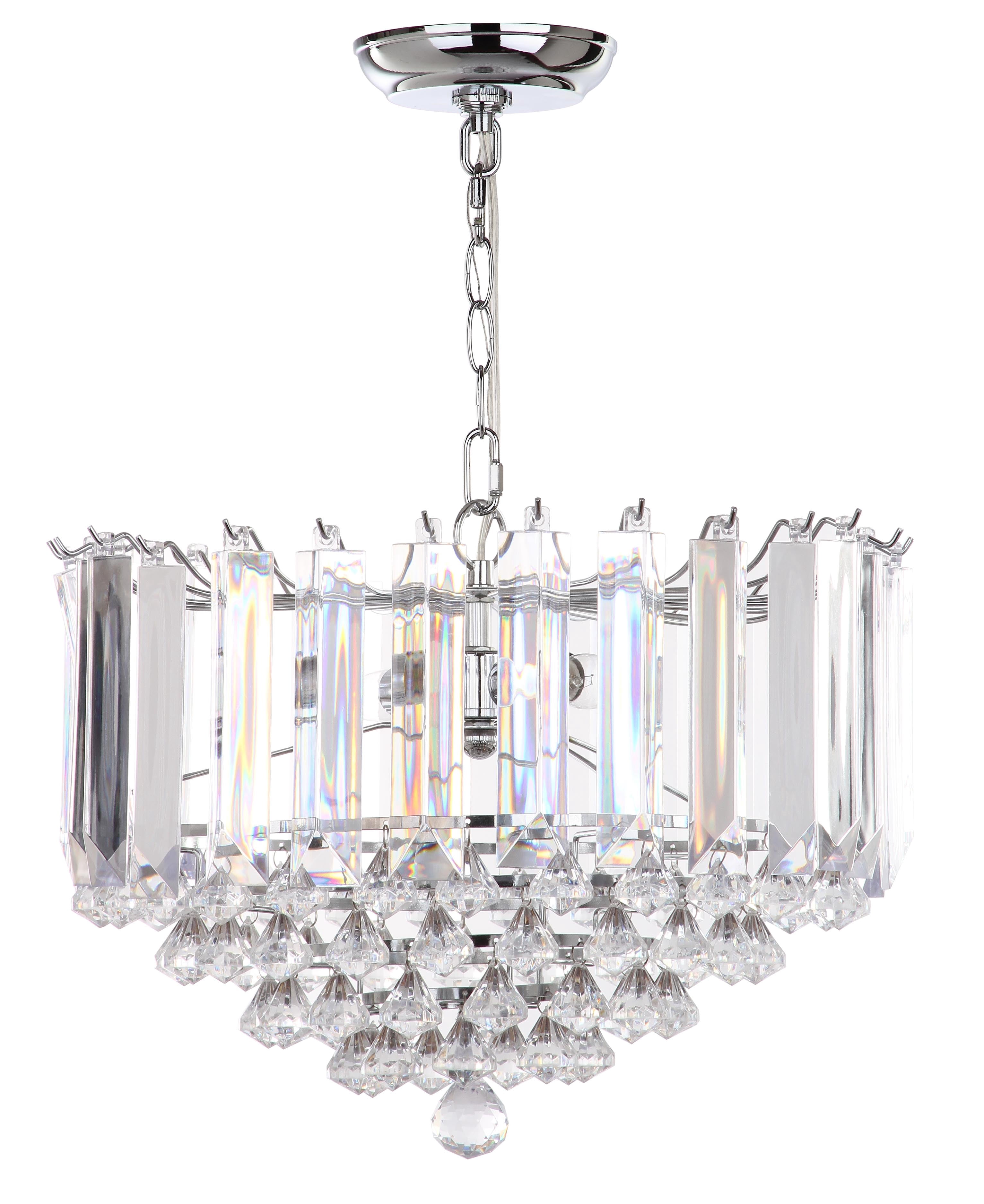 Safavieh Hampton 2 Light 16.5 In. Dia. Glass Pendant, Chrome