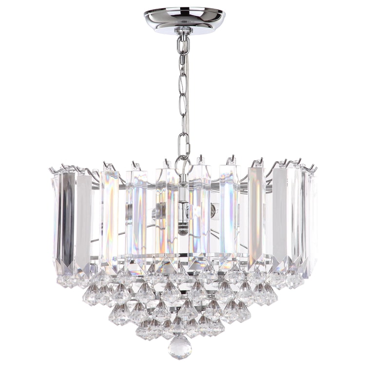 Safavieh Hampton 2 Light 16.5 In. Dia. Glass Pendant, Chrome