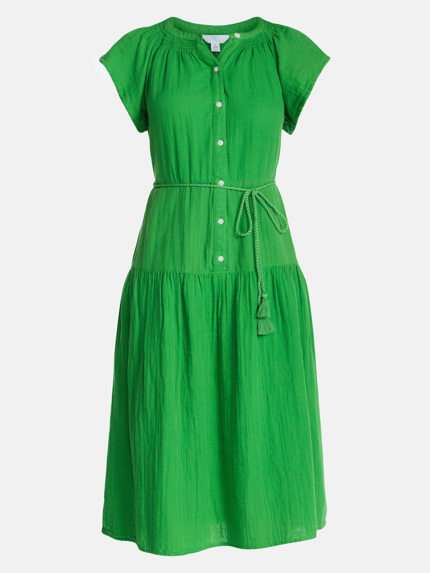 Time and Tru Women's Double Cloth Midi Dress, Sizes XS-4X