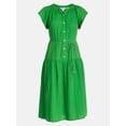thumbnail image 5 of Time and Tru Women's and Women's Plus Double Cloth Midi Dress, Sizes XS-4X, 5 of 5