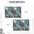 thumbnail image 2 of Zufioo Wave Ocean Animal Shark Print DuPont Paper Portable Toiletry Bag, 8.9x6.5 inch Zippered Hand-held Paper Cosmetic Bag Storage Tool Kit, 2 of 7