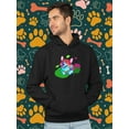 thumbnail image 2 of Colorful Corgi Bowtie Portrait Hoodie Men -Image by Shutterstock, Male Large, 2 of 4
