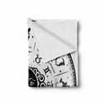 thumbnail image 2 of Zodiac Soft Flannel Fleece Throw Blanket, Minimalist Rounded Outer Space Effects on Character Image Print, Cozy Plush for Indoor and Outdoor Use, 70" x 90", Black White, by Ambesonne, 2 of 6