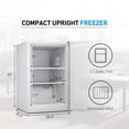 thumbnail image 2 of OKADA Upright Freezer 3.2 Cubic Feet Compact Reversible Single Door Vertical Freezer Table Top Mini Freezing Machine, 2 of 7