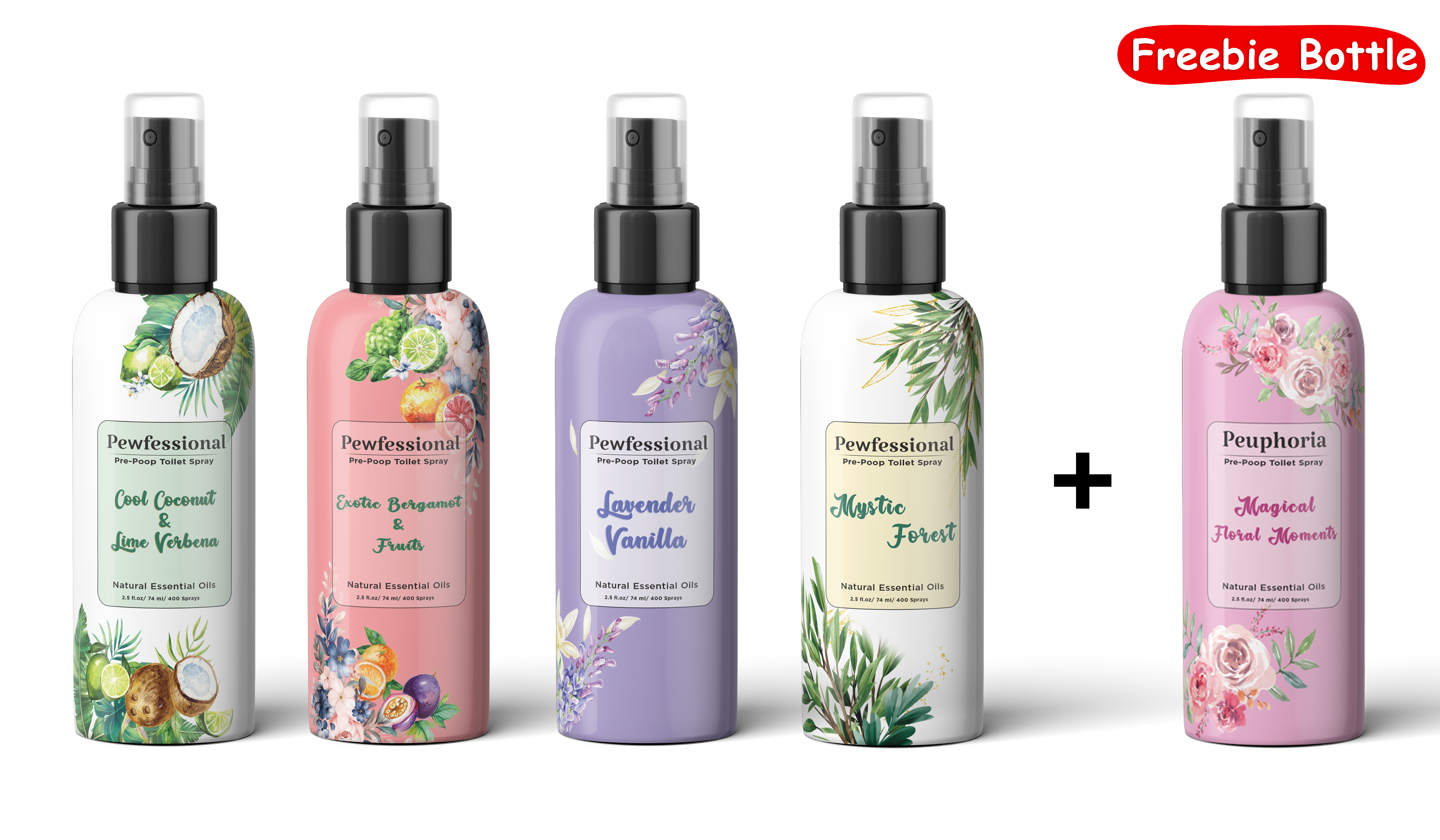 Pewfessional Toilet Spray pre poop Bathroom Spray Before You Go, 2.5 Ounce Travel size bottles