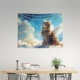 thumbnail image 2 of Kdxio Blue Sky Winged Cat Wall Hanging Tapestries Banner For Bedroom College Dorm Home Living Room Party Decor 29X37 In, 2 of 8
