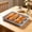 Blue, variant on PiGOGI 15 x 10.4 Inch Food Grade Plastic Serving Tray Reusable for Party Picnic BBQ Home Kitchen