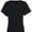 Black, variant on Women's V Neck T Shirts Short Rolled Sleeve Loose Fit Tops Side Split Summer Tees