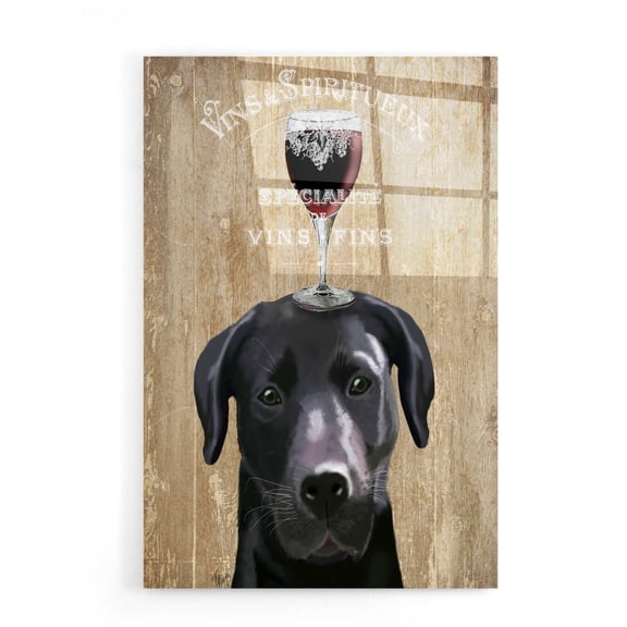 Epic Art 'Dog Au Vin, Black Labrador' by Fab Funky, Acrylic Glass Wall Art, 16"x24"