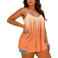 thumbnail image 2 of UVEASISHA Women Plus Size Pleated Cami Tops Sleeveless Gradient Tank Tops Loose Fit Summer Casual Going Out Shirts Orange 4XL, 2 of 8