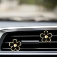 thumbnail image 6 of 6 Pcs Daisy Flower Air Vent Clip Accessories Air Conditioning Outlet Clip Car Air Freshener Dashboard Accessories Charm Car Inter Decor(2.5 cm, 3 cm, 3.3 cm,Black), 6 of 13