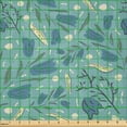 thumbnail image 2 of Ambesonne Seafoam Fabric by the Yard Microfiber, Aquarelle Floral Motif, 2 Yards, Seafoam Night Blue Ivory, 2 of 2