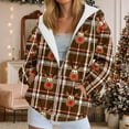 thumbnail image 2 of larppty Christmas Hoodies for Women Zip Up Fashion Casual Lightweight Jacket Xmas Graphic Long Sleeve Pullover Top with Pocket (Brown, 4XL), 2 of 9