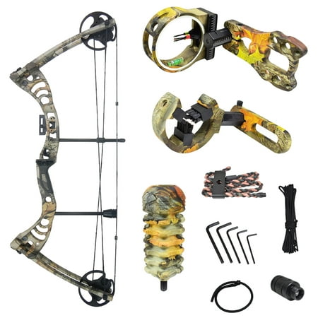 iGlow 30-55 lbs Black / Green / Camouflage Camo Archery Hunting Compound Bow 175 150 70 55 40 30 lb (Best Compound Bow Brands)