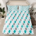 thumbnail image 2 of jejeloiu Bohemian Rhombus Flower Twin Sheet Set (3-Piece) Modern Abstract Geometric Microfiber Decor For Kids, 2 of 7