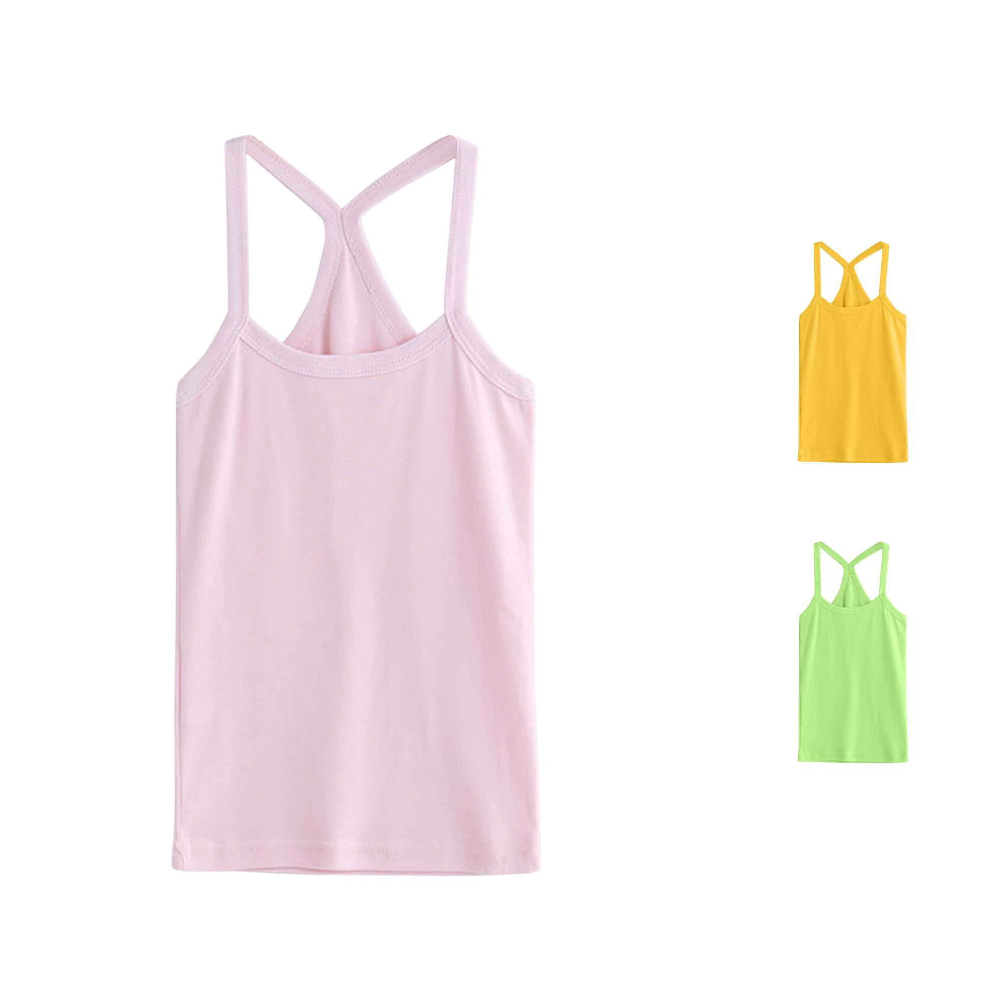 Kids Kids Girls Dance Tank Top Racerback Crop Tank Top Soild Sleeveless Sports Dance Top Ballet Gymnastics Dancewear Children Outfits for Girls 6-7 Years