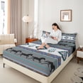 thumbnail image 4 of jejeloiu Southwestern Aztec Horse King 4-Piece Ultra Soft Sheet Set, 4 of 7