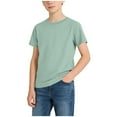 thumbnail image 3 of Swuxness Toddler Solid Color Crew Neck Short Sleeve Tops Soft Casual Fashion T-Shirts for Boys Girls Green, 3 of 5