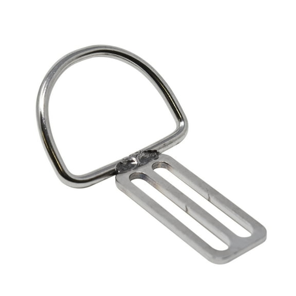 Scuba Choice SS316 Heavy Duty D Ring Welded w/ Triglides Slider, 45 degree