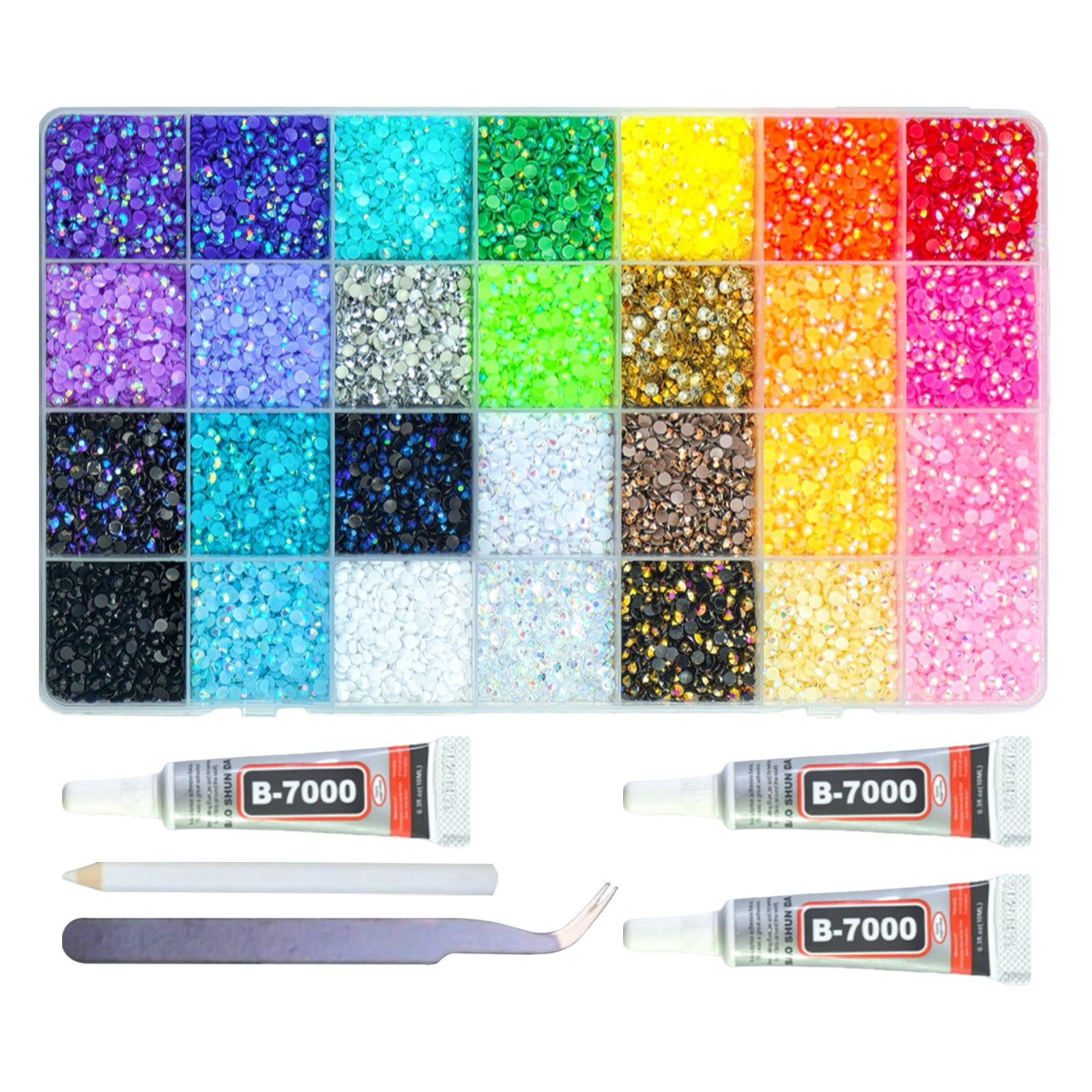 ERTZAE&nbsp;28 Color Resin Jelly Rhinestones For Bedazzling,Flatback Gems For Crafting,Bedazzling Kit For Clothing Shoes Book Diamond Art
