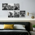 thumbnail image 5 of 6 Pack Farmhouse Highland Cow Animal Unframed Waterproof Canvas Wall Art Decor 8" x 10" Black and White Modern Western Rustic Canvas Wall Poster, 5 of 7