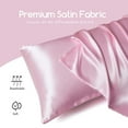 thumbnail image 2 of Auvideal Silk Pink Pillowcase 2 Pack Pillow Covers Standard Size Silk Pillowcase for Hair and Skin Satin Cooling Pillow Covers with Envelope Closure 20x26, 2 of 6