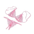 thumbnail image 1 of Women's Lingerie Sexy Set Lace Bodysuit Corset Babydoll Deep VNeck 2Pink XL, 1 of 3