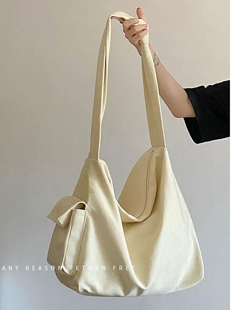 CoCopeaunts Women's Tote Canvas Bag, Shoulder Canvas Squar Bag Stylish  Crossbody Bags Multiuse Work Commute Shopping Bags 2023 