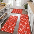 thumbnail image 2 of Red Christmas Text and Snowflake Pattern Kitchen Rugs Sets Of 3,Kitchen Runner Rugs Non Skid Washable,Decorative Kitchen Floor Mats for Kitchen,Sink,Laundry,17"x30"+ 17"x47" + 17"x59", 2 of 6