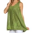 thumbnail image 3 of Sakkas Boho Love Sleeveless Blouse - Green - One Size, 3 of 6