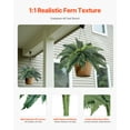 thumbnail image 3 of VEVOR Grandes Helechos de Boston Artificiales Colgantes, Diámetro Natural de 78 a 86 cm, Decoración de Pared con 30 Ramas, para Hogar y Oficina, Maceta no Incluida, 600 x 150 x 150 mm, 2 uds, 3 of 9