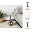 thumbnail image 2 of Marble Accent End Table for Home Decor - Decorative Small Table Stand for Bedroom Night Stand, Bedside, and Living Room Decor - Modern Side or Drink Table for Small Spaces - 20", White & Gold, 2 of 9