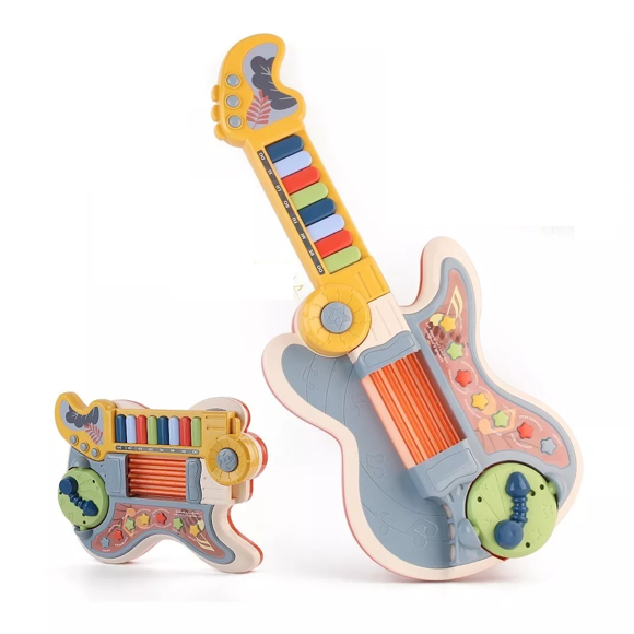 Guitarra Eléctrica Con Piano, Juguete Didáctico, Para Niños, Multicolor
